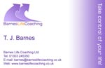 Barnes Life Coaching business card